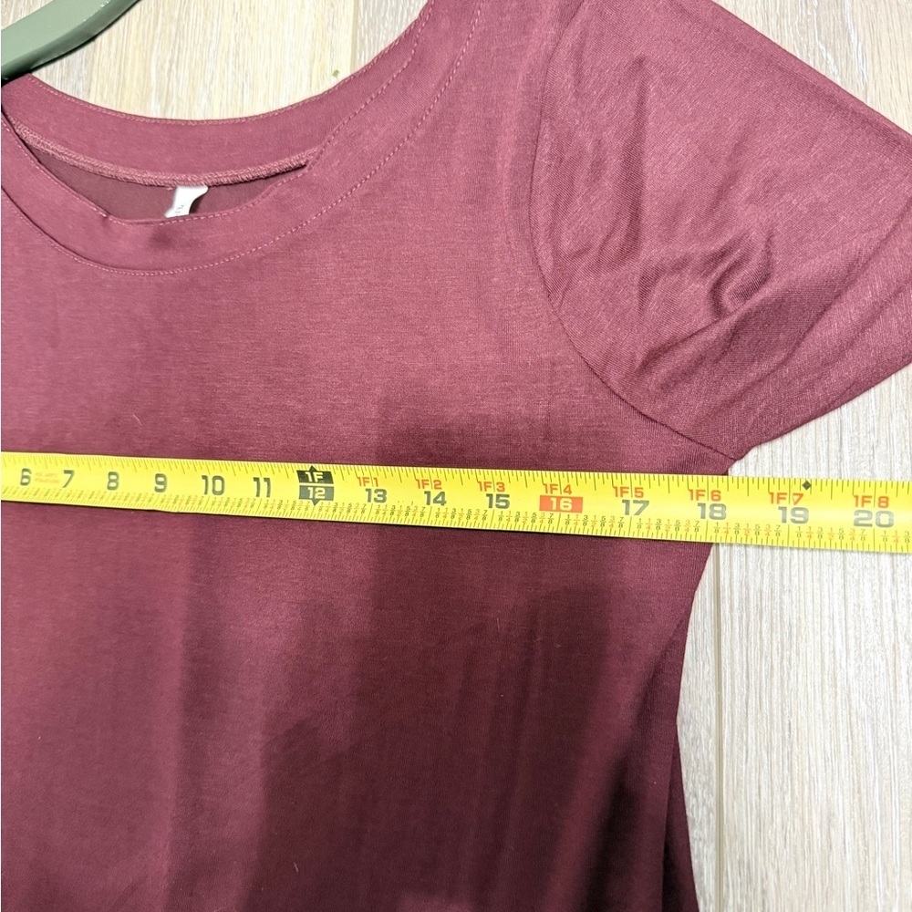 #1) “PRICE FIRM” NEW  Zenana Outfitters Long Sleeve Burgundy Dress - Picture 4 of 8
